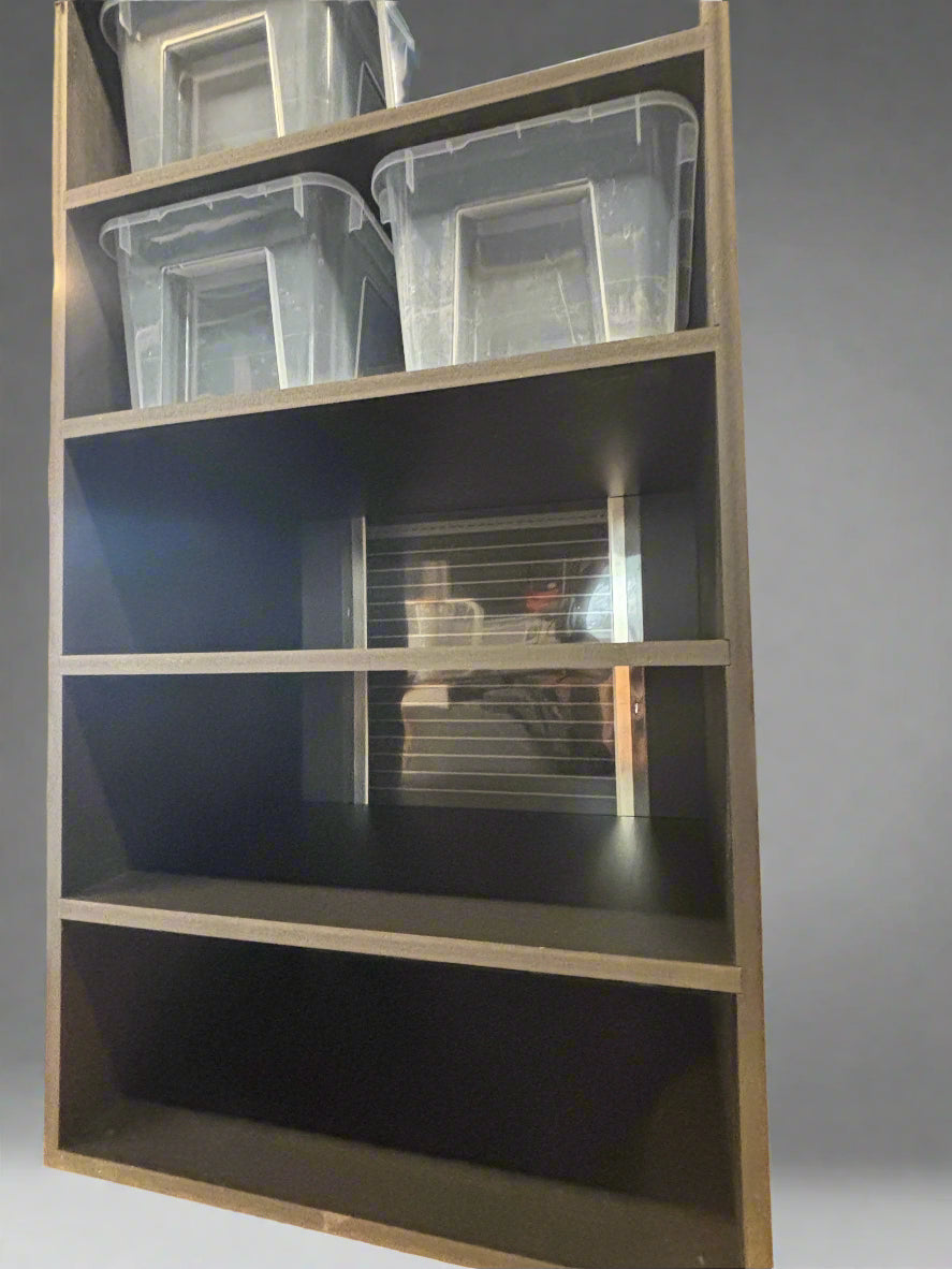 Black 14 Bin Shoebox Rack