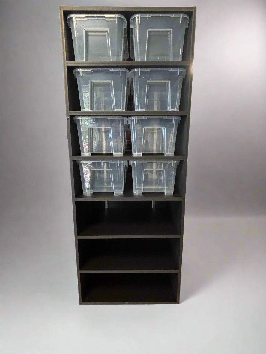 Black 14 Bin Shoebox Rack