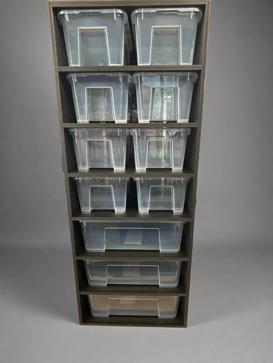 Black 14 Bin Shoebox Rack