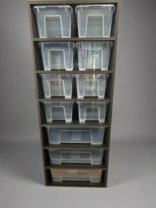 Black 14 Bin Shoebox Rack