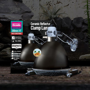 Arcadia "GRAPHITE" Ceramic Dome Reflector Clamp Lamp 200mm / 8″