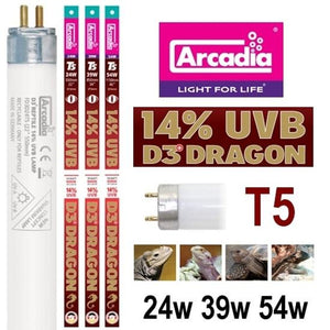 Arcadia T5 HO Dragon Lamp 14% UVB 24w 22"