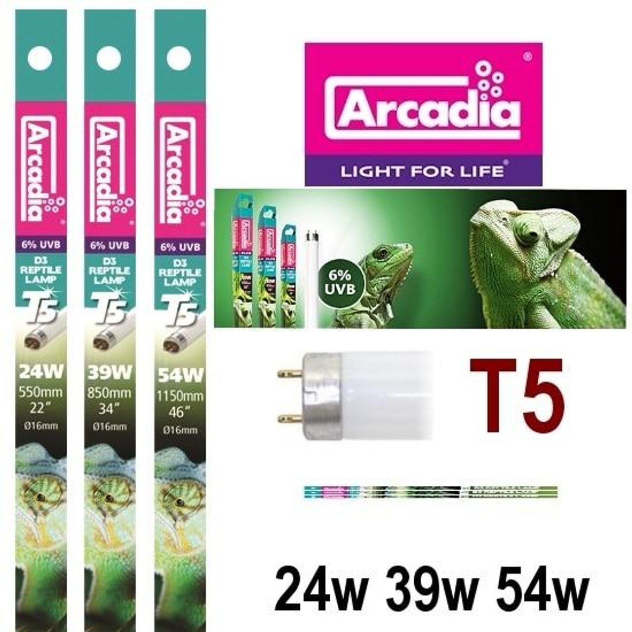 Arcadia 24w T5 D3+ 6% UVB 22"